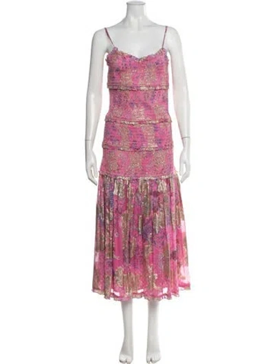 Pre-owned Hemant & Nandita Floral Print Midi Length Dress