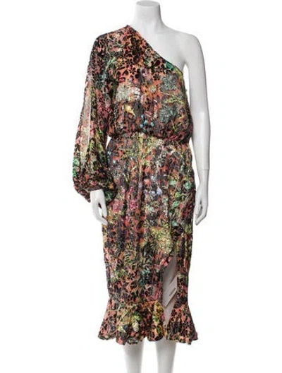 Pre-owned Hemant & Nandita Floral Print Midi Length Dress In Multi
