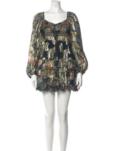 Pre-owned Hemant & Nandita Floral Print Mini Dress