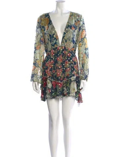 Pre-owned Hemant & Nandita Floral Print Mini Dress