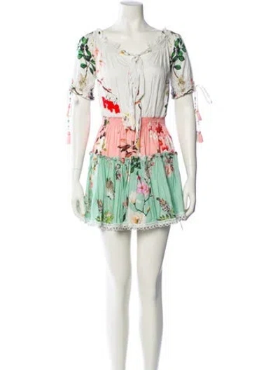 Pre-owned Hemant & Nandita Floral Print Mini Dress In Multi