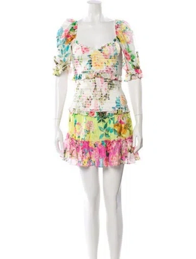 Pre-owned Hemant & Nandita Floral Print Mini Dress In Multi