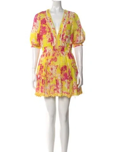 Pre-owned Hemant & Nandita Floral Print Mini Dress In Multi