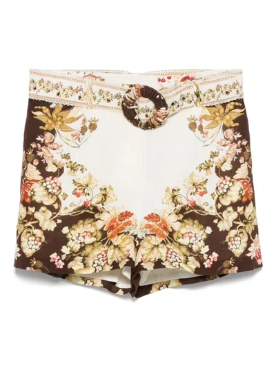 Hemant & Nandita Floral-print Shorts In White
