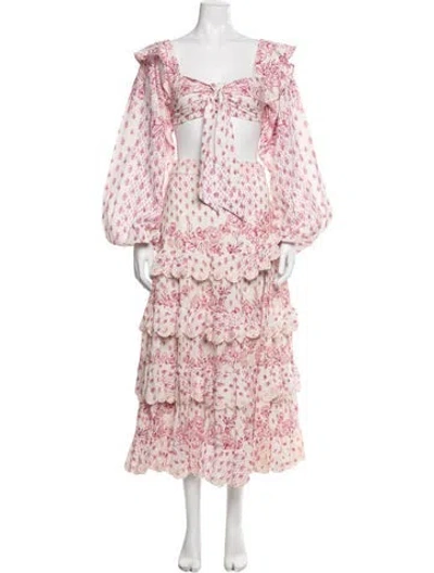 Pre-owned Hemant & Nandita Floral Print Skirt Set In Multi