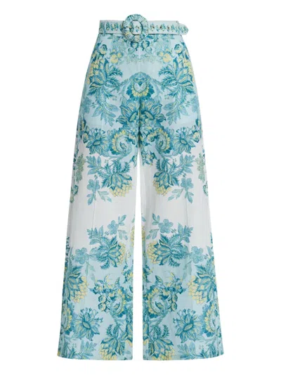Hemant & Nandita Floral-print Trousers In Blue