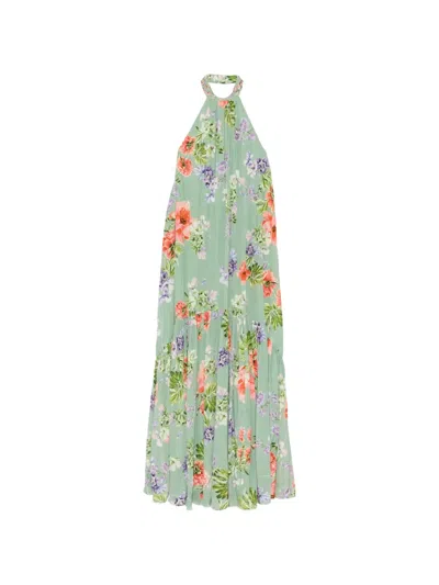 Hemant & Nandita Floral-print Dress In Green