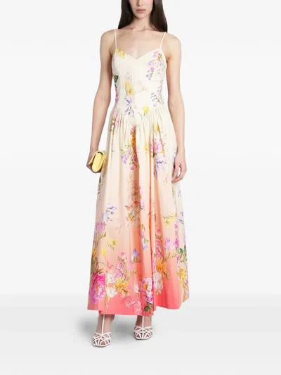 Hemant & Nandita Floral-print Flared Maxi Dress In Multi