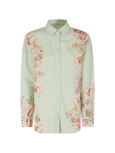 Hemant & Nandita Floral-print Long-sleeve Shirt In Green