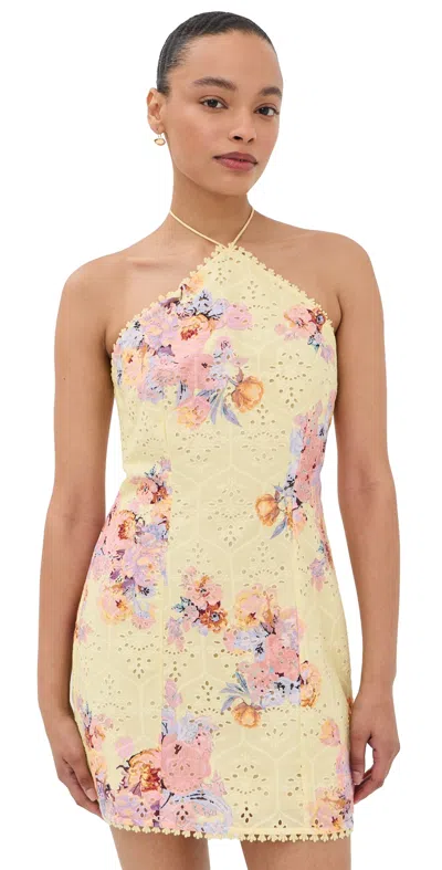 Hemant & Nandita Halterneck Mini Dress Yellow