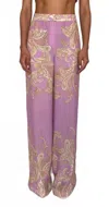 Hemant & Nandita Jiah Crepe Pants In Lilac In Blue