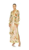 Hemant & Nandita Kaftan Maxi Dress In Orange