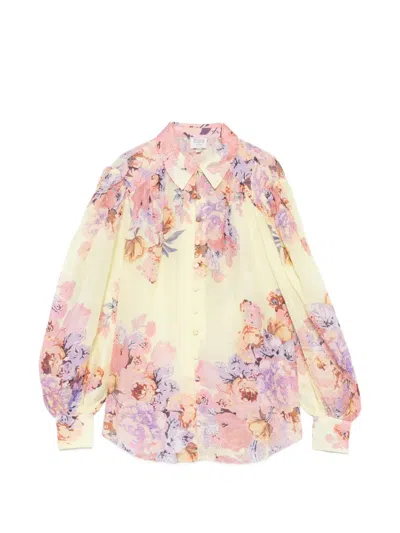 Hemant & Nandita Kysha Floral-print Puff-sleeve Blouse In Multi