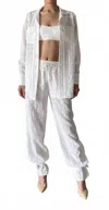 Hemant & Nandita Lace Straight Pant In White In White
