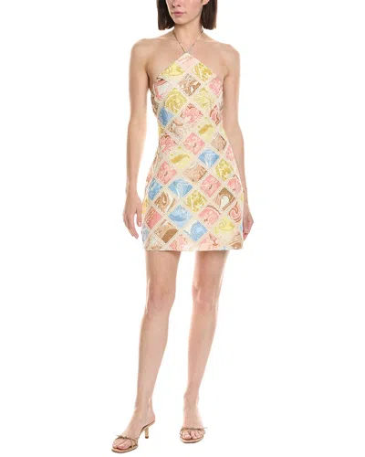 Hemant & Nandita Linen-blend Mini Dress In Multi