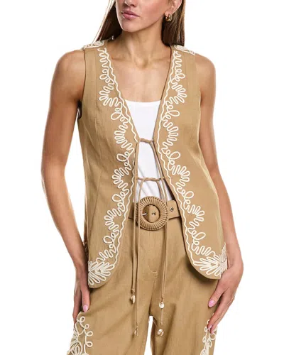 Hemant & Nandita Linen-blend Vest In Brown