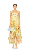 Hemant & Nandita Long Dress Multi In Yellow