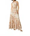 Hemant & Nandita Long Shirt Dress With Buckle Belt In White Floral In Neutral