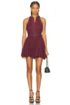 Hemant & Nandita Mahi Belt Short Dress In Burgundy