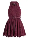 Hemant & Nandita Mahi Belted Mini Dress In Burgundy