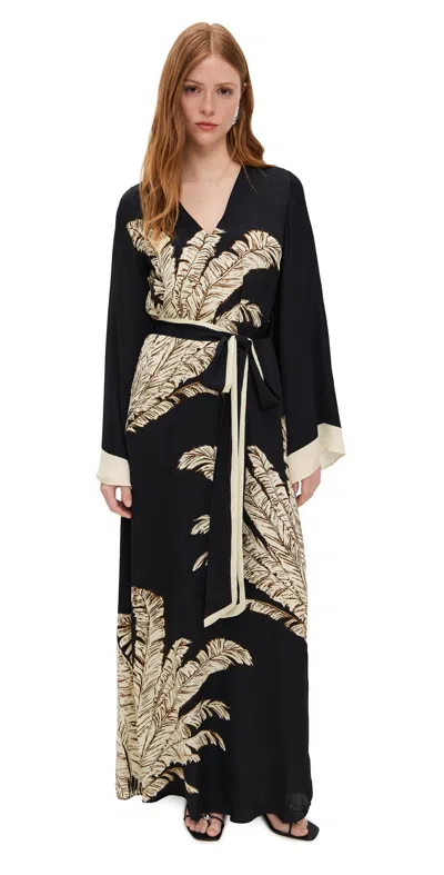 Hemant & Nandita Maxi Caftan With Belt Black