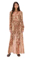 Hemant & Nandita Maxi Dress Eggshell In Brown