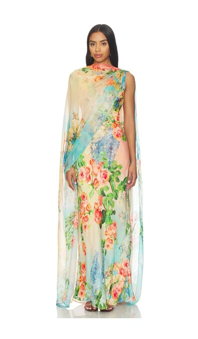 Hemant & Nandita Maxi Dress With Sash In Multi