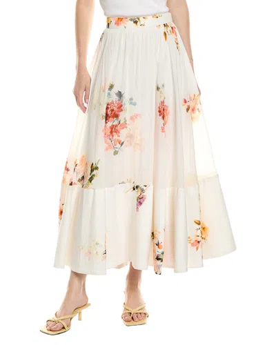 Hemant & Nandita Midi Linen-blend Skirt In White