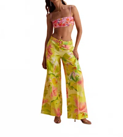 Hemant & Nandita Mina Flared Pants In Yellow Floral