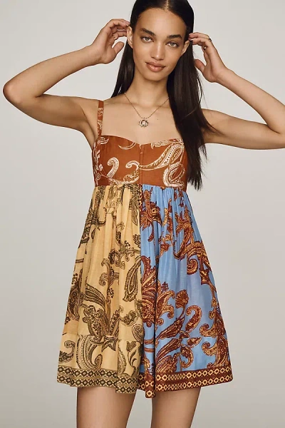 Hemant & Nandita Mini Babydoll Dress In Multi