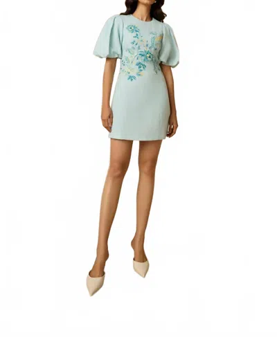 Hemant & Nandita Mini Dress In Turquoise Mix In Blue