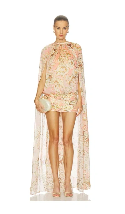 Hemant & Nandita Mini Dress With Cape In White