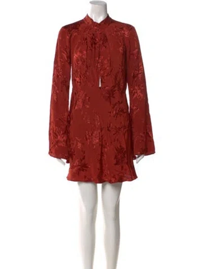 Pre-owned Hemant & Nandita Mock Neck Mini Dress W/ Tags In Orange