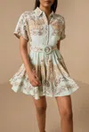 Hemant & Nandita Navi Mini Dress In Blue Brown