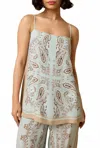 Hemant & Nandita Navi Paisley Scarf Top In Multi In Gray