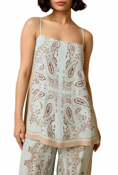 HEMANT & NANDITA NAVI PAISLEY SCARF TOP IN MULTI