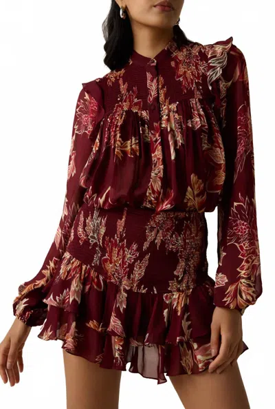 Hemant & Nandita Niya Short Skirt In Maroon In Brown