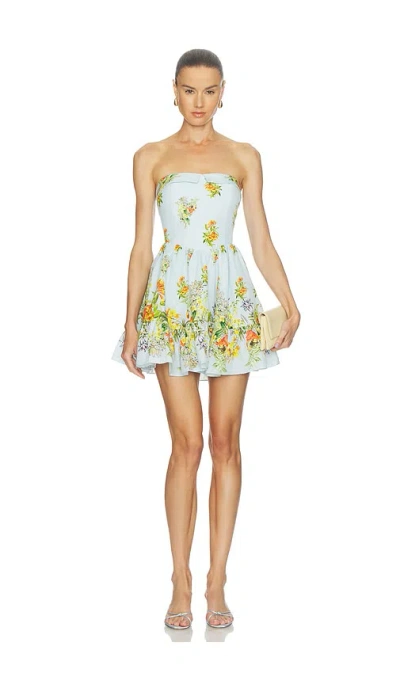 Hemant & Nandita Off-shoulder Short Dress In Blue