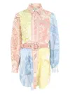 Hemant & Nandita Paisley-print Belted Shirt Dress In Multi