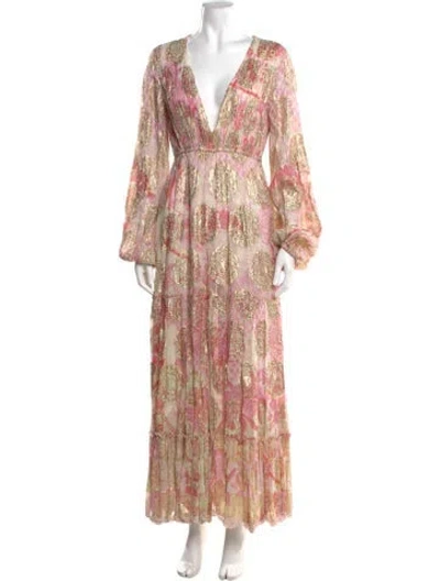 Pre-owned Hemant & Nandita Paisley Print Midi Length Dress W/ Tags