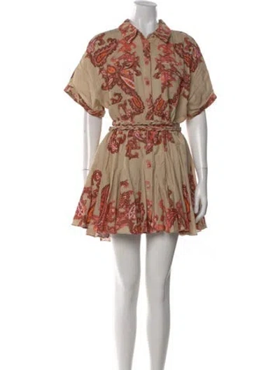 Pre-owned Hemant & Nandita Paisley Print Mini Dress In Pink