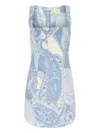 Hemant & Nandita Fiza Square Neck Mini Dress In Blue