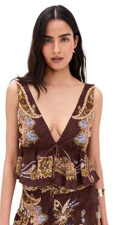 Hemant & Nandita Peplum Top Brown