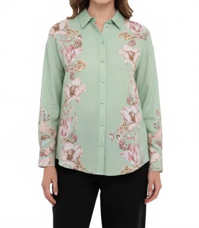 Hemant & Nandita Floral-print Long-sleeve Shirt In Green