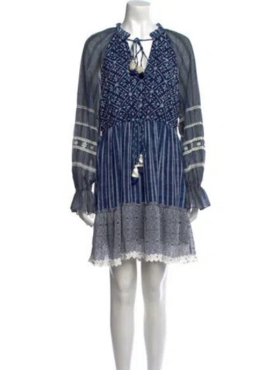 Pre-owned Hemant & Nandita Printed Knee-length Dress In Multi