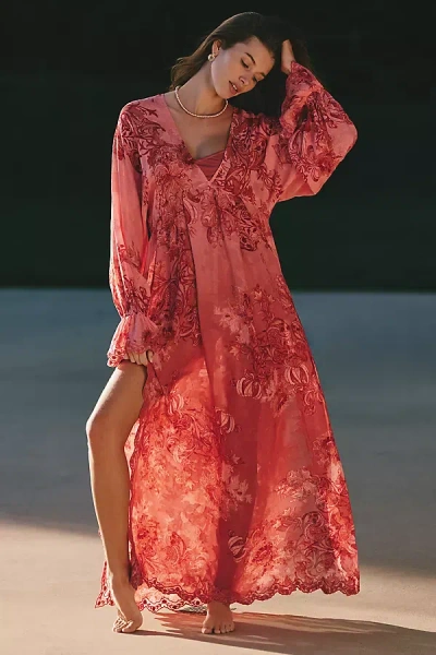 Hemant & Nandita Printed Long-sleeve Kaftan In Multi