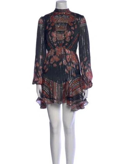 Pre-owned Hemant & Nandita Printed Mini Dress In Black