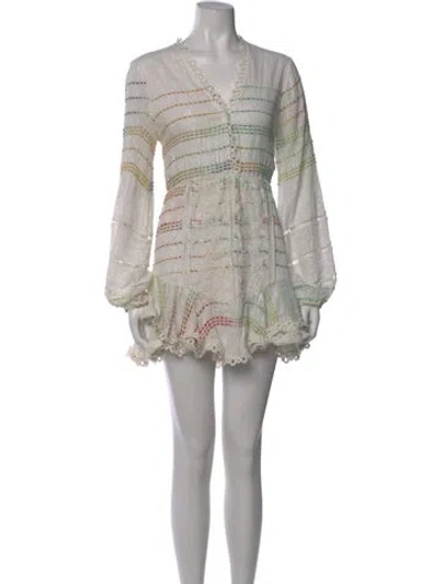 Pre-owned Hemant & Nandita Printed Mini Dress In Gray