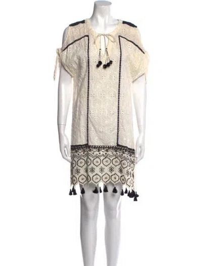Pre-owned Hemant & Nandita Printed Mini Dress In Neutral