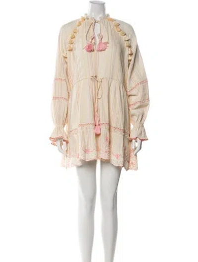Pre-owned Hemant & Nandita Printed Mini Dress In Neutral